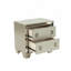 Table de chevet contemporaine 2 tiroirs en argent