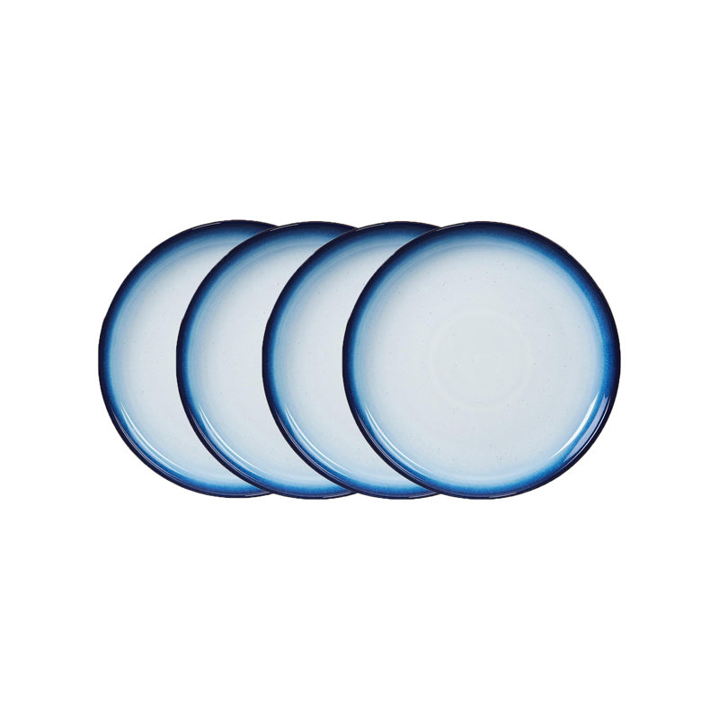 6.7'' Stoneware Appetizer Plate , Set of 4, Blue