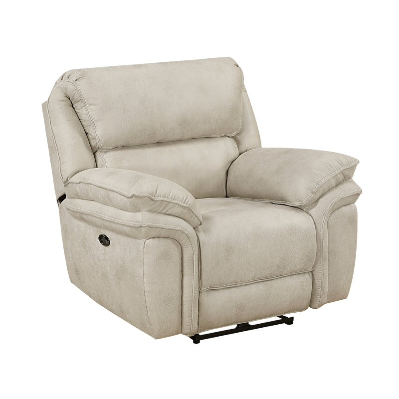 Fauteuil inclinable électrique Tony avec port de chargement USB, microfibre brun sable