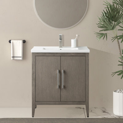 Meuble-lavabo simple 30 po avec comptoir en céramique Chambery