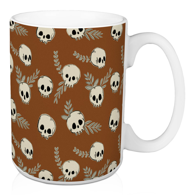 Tasse à motif de crâne orange