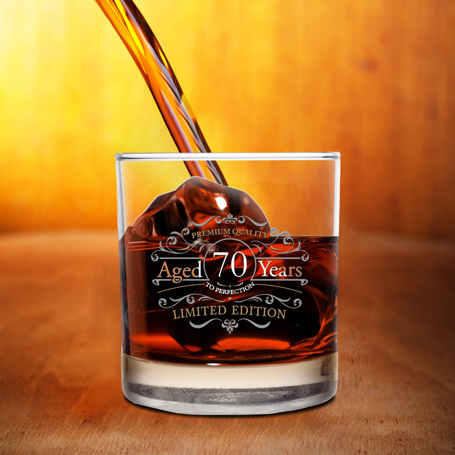 Qxttech 4 - Piece 10oz. Crystal Whiskey Glass Glassware Set