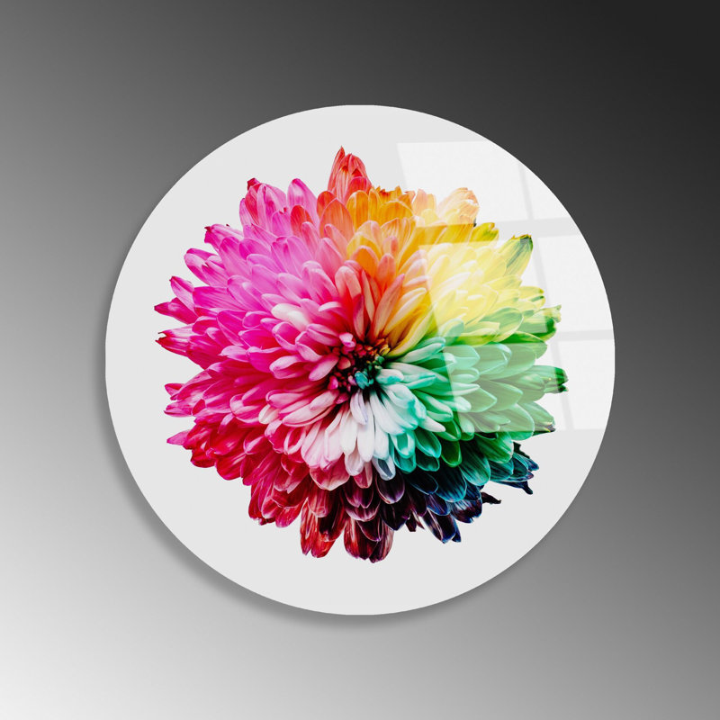 Peinture décorative en verre trempé, incassable, 11,8 po de diamètre | 100% verre trempé, épaisseur de 0,16 po | Impression UV haute résolution sur la surface arrière, facile à nettoyer, couleurs vives, avec crochet de fixation inclus