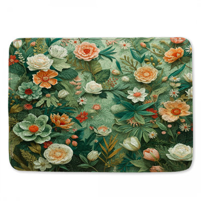 Lush Floral Arrangement Bath Mat
