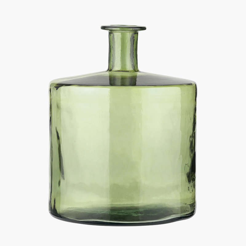Handmade Glass Floor Vase, Green
