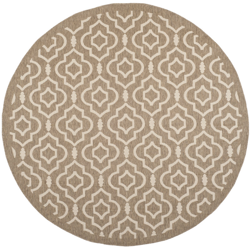 Tapis d'intérieur / extérieur à motif géométrique Herefordshire Performance, Rond 7 pi 1 po