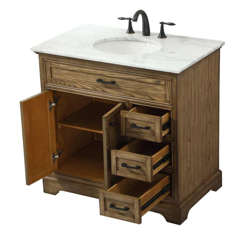 Ensemble de meuble-lavabo simple 36 po Hermes, Bois flottant