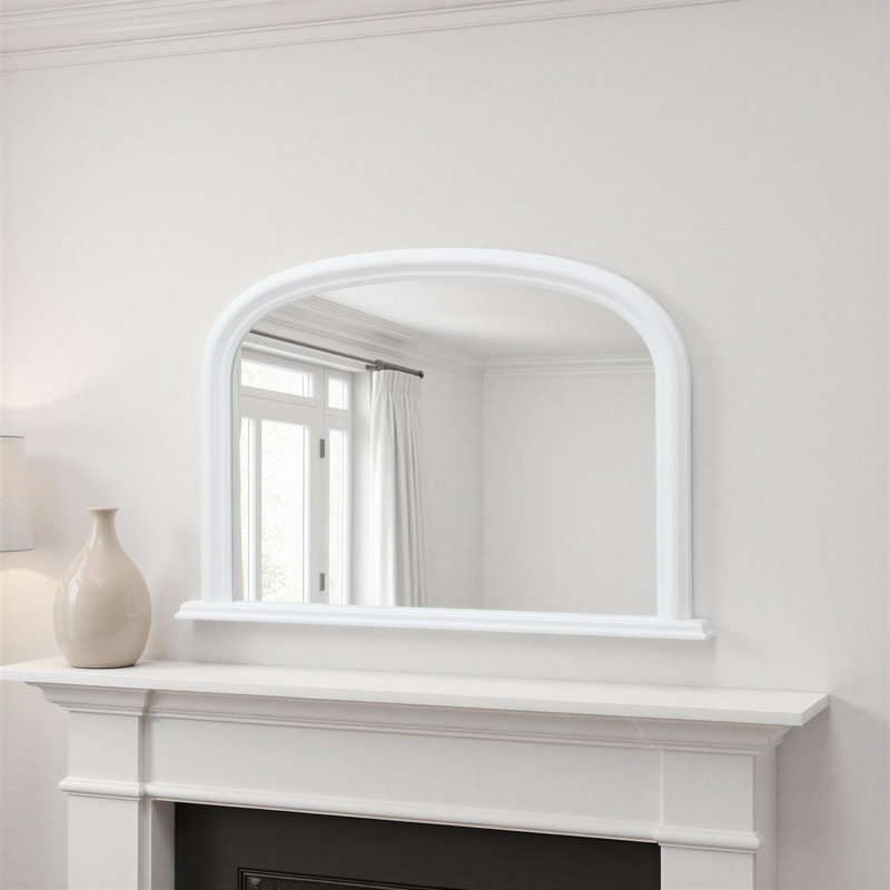 Lynn Arched Overmantle Mirror, White