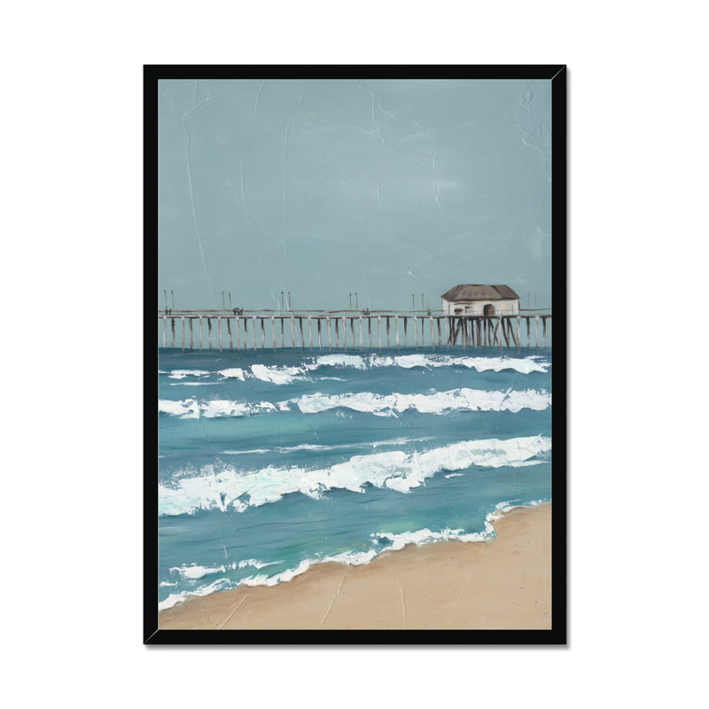 Fishing Pier Diptych II - Painting, Black Framed Paper Print, 50cm H x 34cm W