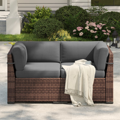Yentin Wicker Loveseat with Cushions