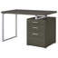Bureau réversible à 3 tiroirs gris patiné-249980122