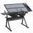 Latiffa Modern Glass Drafting Table Set With Adjustable Height And Ergonomic Chair