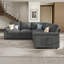 Canapé d'angle convertible en lin Ahn, gris, avec lit gigogne et rangement sous l'assise.-1984407555-1984407806-2039617191
