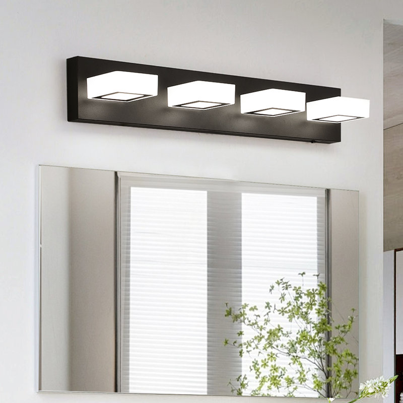 Luminaires de meuble-lavabo modernes pour salle de bain avec miroir 3 pièces, 4