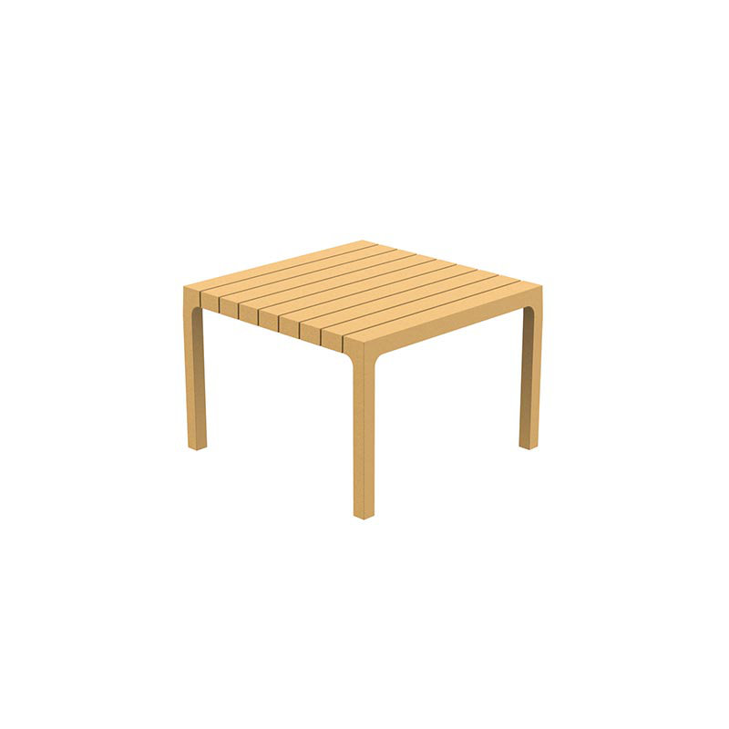 Table d'appoint en plastique Spirz Sun Lounger, Écru, H 11,25 po x l 17,75 po x P 17,75 po