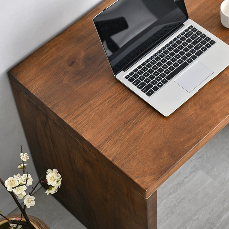 Bureau rectangulaire en bois massif brun foncé, H 29,53 po x l 62,99 po x P 23,62 po