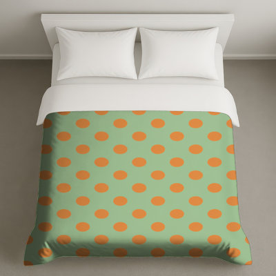 Housses de couette orange à pois