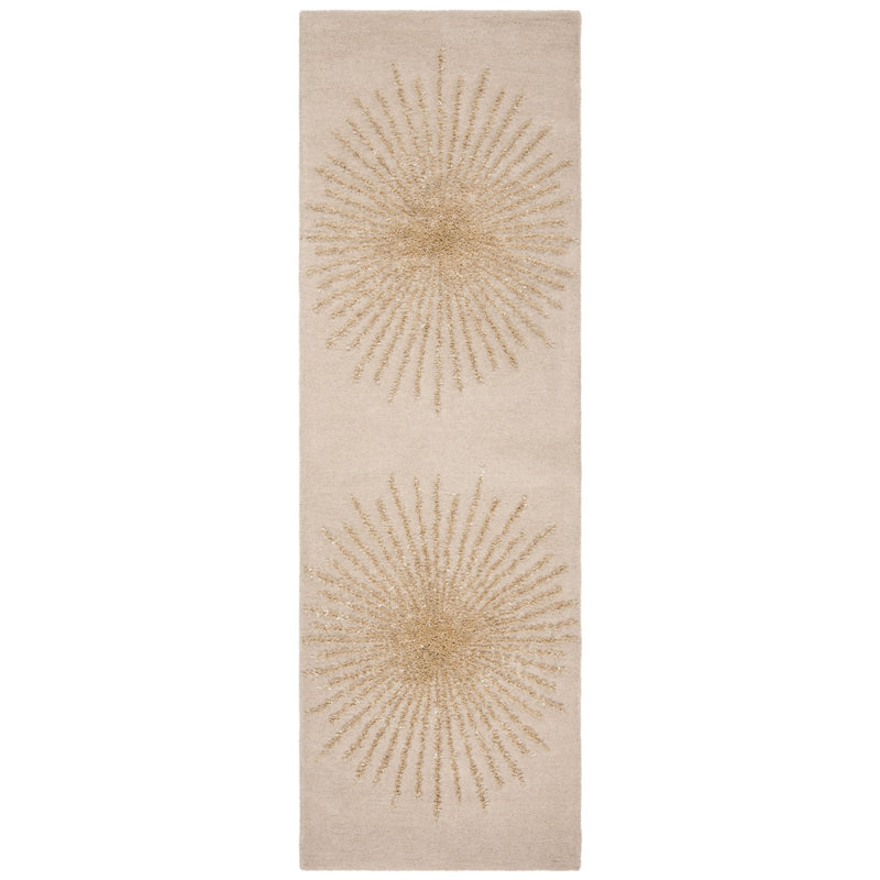 Amier Hand Tufted Wool, Viscose, And Cotton With Latex Abstract Rug, Runner 2'6" x 8'