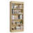 71" Farmhouse Bookcase with Double Fluted Design, 5-Tier Wooden Bookshelf for Living Room or Office-805357612