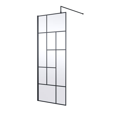 800 mm W Walk In Semi-Frameless Wet Room Glass Screens