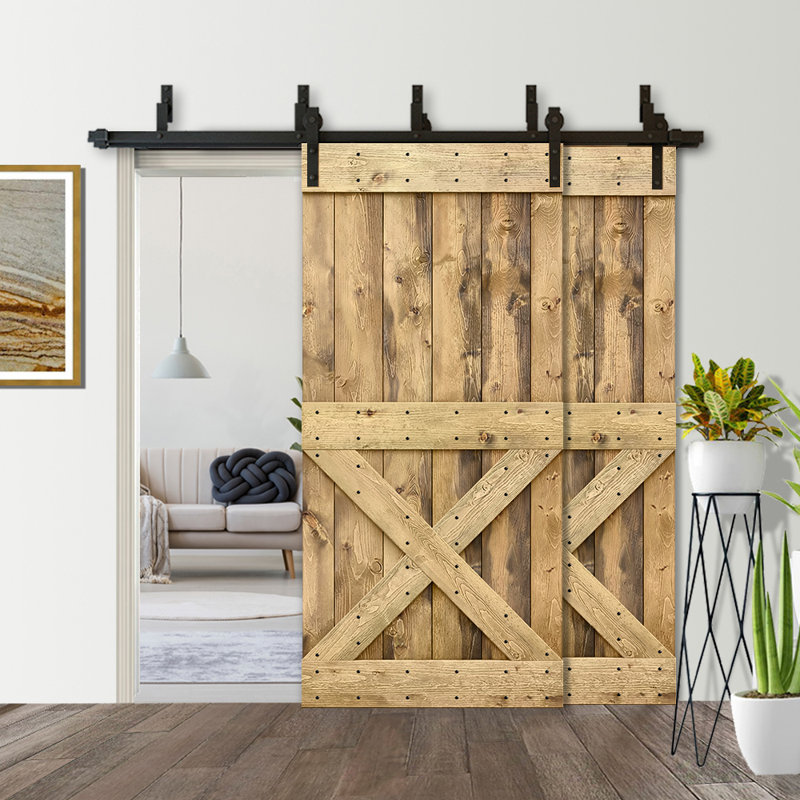 Porte de grange en bois peint, 38 po x 84 po, Noir, Chêne vieilli