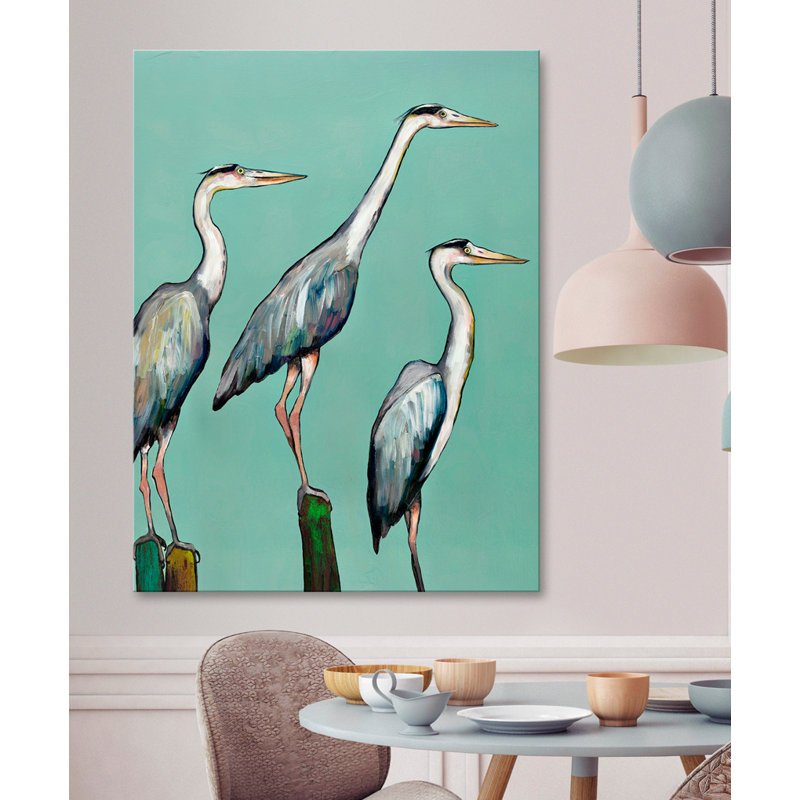 «Heron Focus», reproduction d'art sur toile tendue, H 40 po x l 30 po