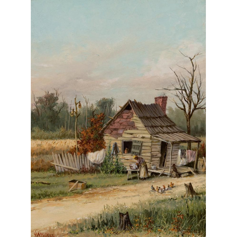 «Rickety Ole 'Cabin» par William Aiken Walker - Art mural sur toile tendue avec châssis, H 24 po x l 17 po