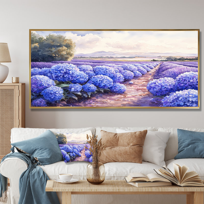 Irelia - Floral Wall Art, 30" H x 40" W, Impression sur cadre flottant, Doré
