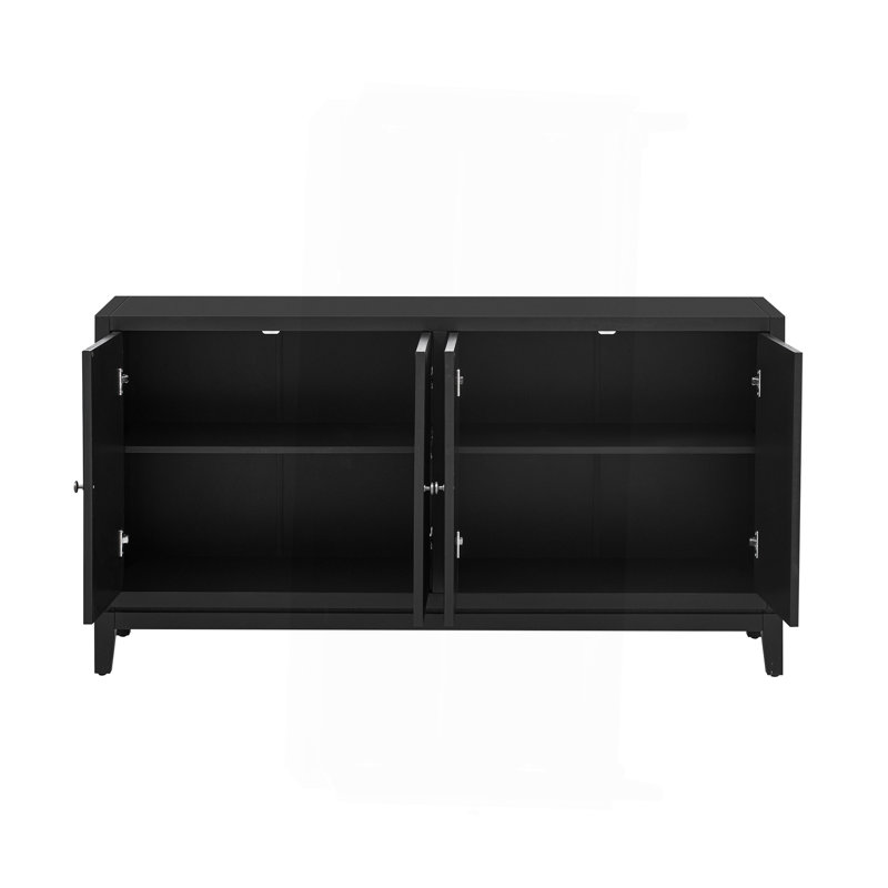 Buffet de rangement élégant avec rangement vertical, idéal pour le bureau, l'entrée et le salon, Noir
