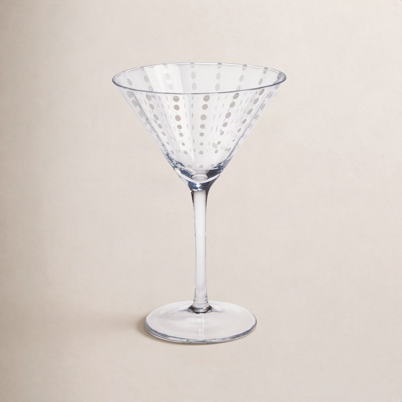 Ensemble de 4 verres à martini à pois blancs Jamesena, Clair