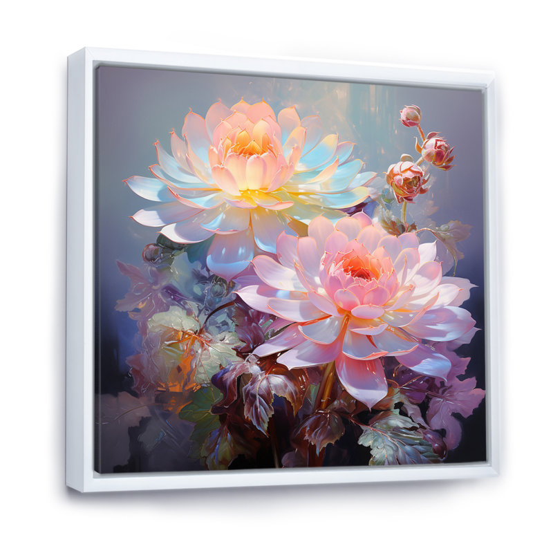 Délicats et succulents pastels tendres - Impression, H 30 po x l 30 po x P 1 po, Cadre flottant blanc