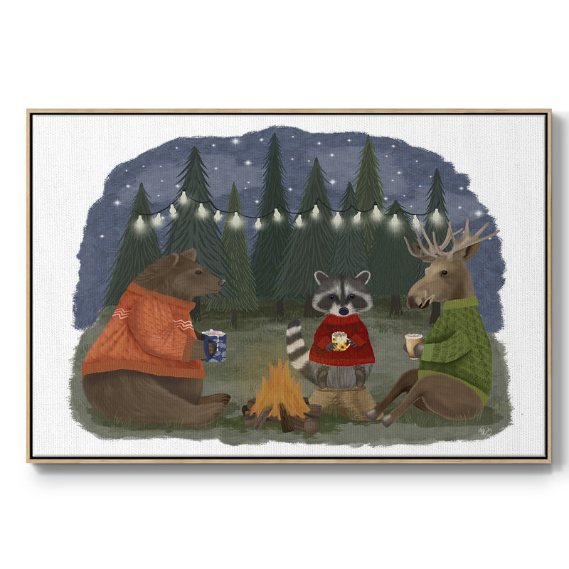 «Campfire Hot Chocolate», reproduction sur toile encadrée, H 17 po x l 25 po x P 2 po, Cadre en bois naturel