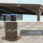Pavillon de jardin pour terrasse, incliné, avec toit en acier galvanisé incliné-130795656