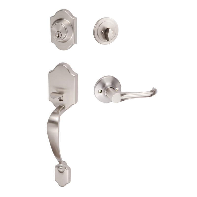 Coral Handleset, Satin Nickel, Reversible, Helena Lever