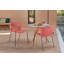 Quilla Indoor Outdoor Stackable Steel Dining Chair with Brick Red Rope - Set of 2