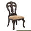 Ensemble de 2 chaises d'appoint, finition cerisier avec décor doré, sièges de salle à manger rembourrés en tissu 2 pièces, Faits saillants, Tissu,