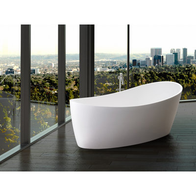 Dune 59'' x 32'' Soaking Solid Surface Bathtub