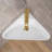 22.44" W X 16.56" D Wall-Mounted Corner Bathroom Sink Triangle Wall Hung Ceramic Sink RV Floating Vessel Sink with Integrated Overflow in White