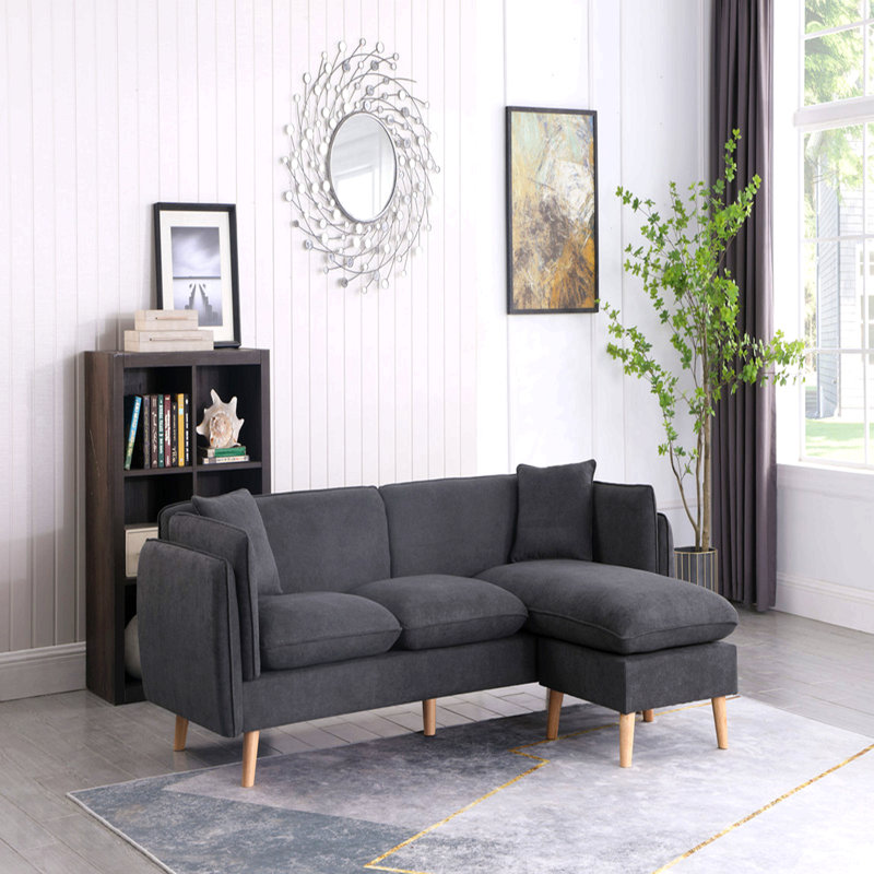 Canapé modulaire en tissu gris foncé Brayden