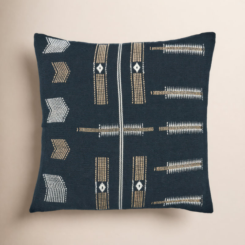 Erickson Embroidered Cotton Reversible Throw Pillow, Pillow Cover Only - No Insert, Angora/Snow White/Tap Shoe/Antelope