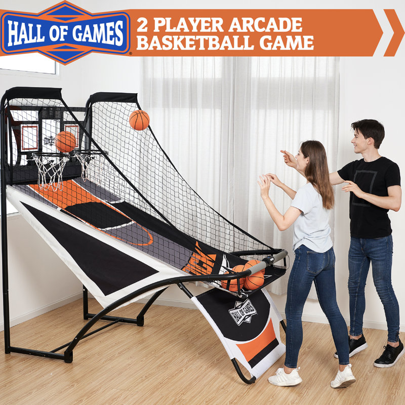 Basketball d'arcade de qualité supérieure Hall Hall - Fabrication de qualité tournoi et panneau incassable - Jeu d'arcade de basketball pliable à 2 joueurs