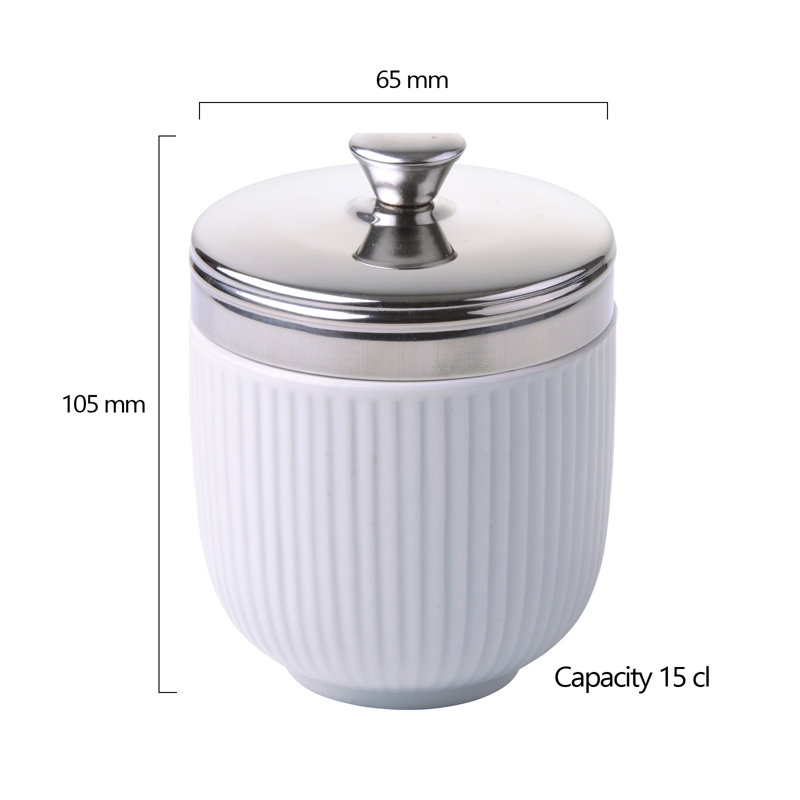 Egg Coddler, Fluted White