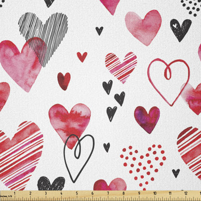 Chud Different Types of Heart Shapes Romance Love Multi-Purpose Fabric