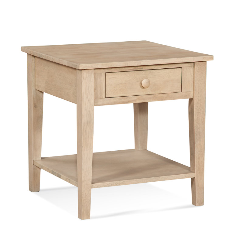 South Hampton Solid Wood End Table, Frost White