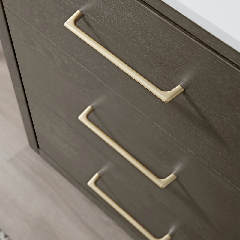 30" Free Standing Single Bathroom Vanity with Quartz Top, Gray