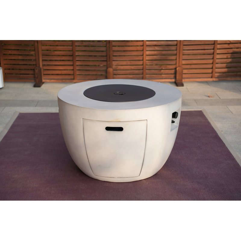 Michaeleen Round Stone Propane Smokeless Fire Pit