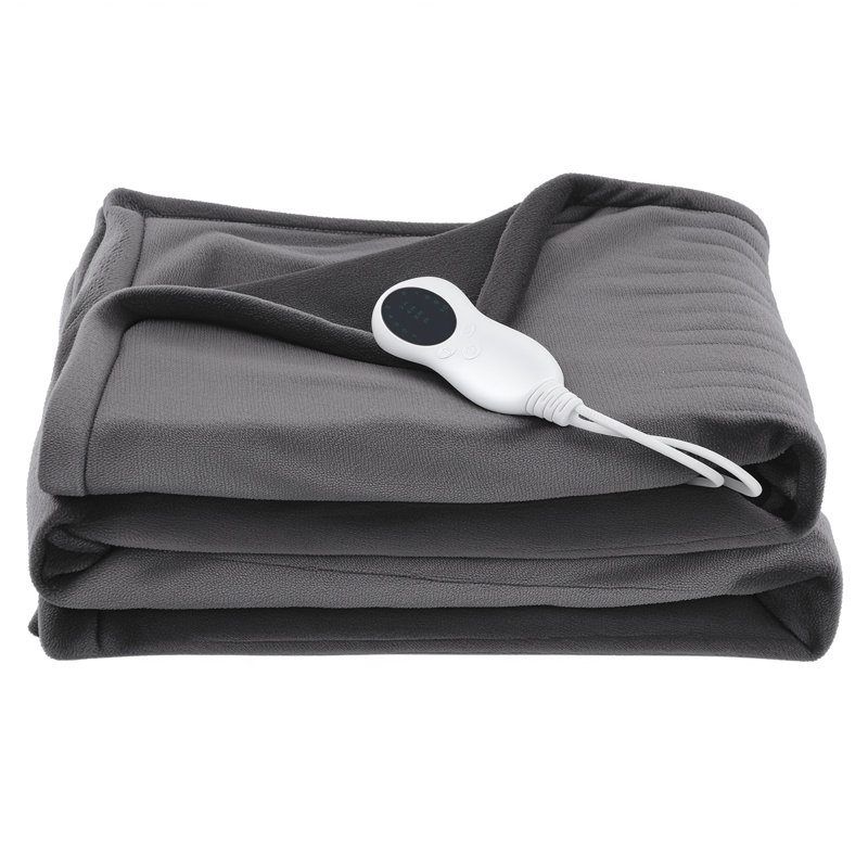 Couverture chauffante électrique en flanelle à double face, courtepointe chauffante avec protection contre la surchauffe réglable à 10 niveaux, arrêt automatique 1-12 heures