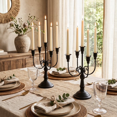 30 cm H Iron Candelabra