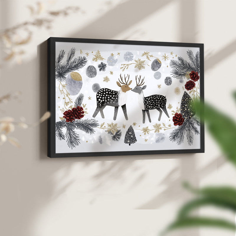 Chirstmas Art-CCLVII -Framed Print - Restickable, H 11 po x l 14 po, Noir, noir, noir, noir