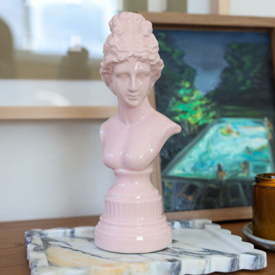 12"H Ceramic Greecian, Pink